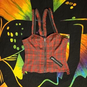 Lip Service Red Plaid Corset Top